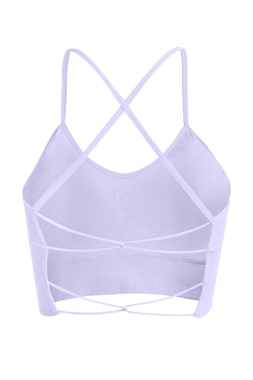 Cross back, rib padded sports bra
