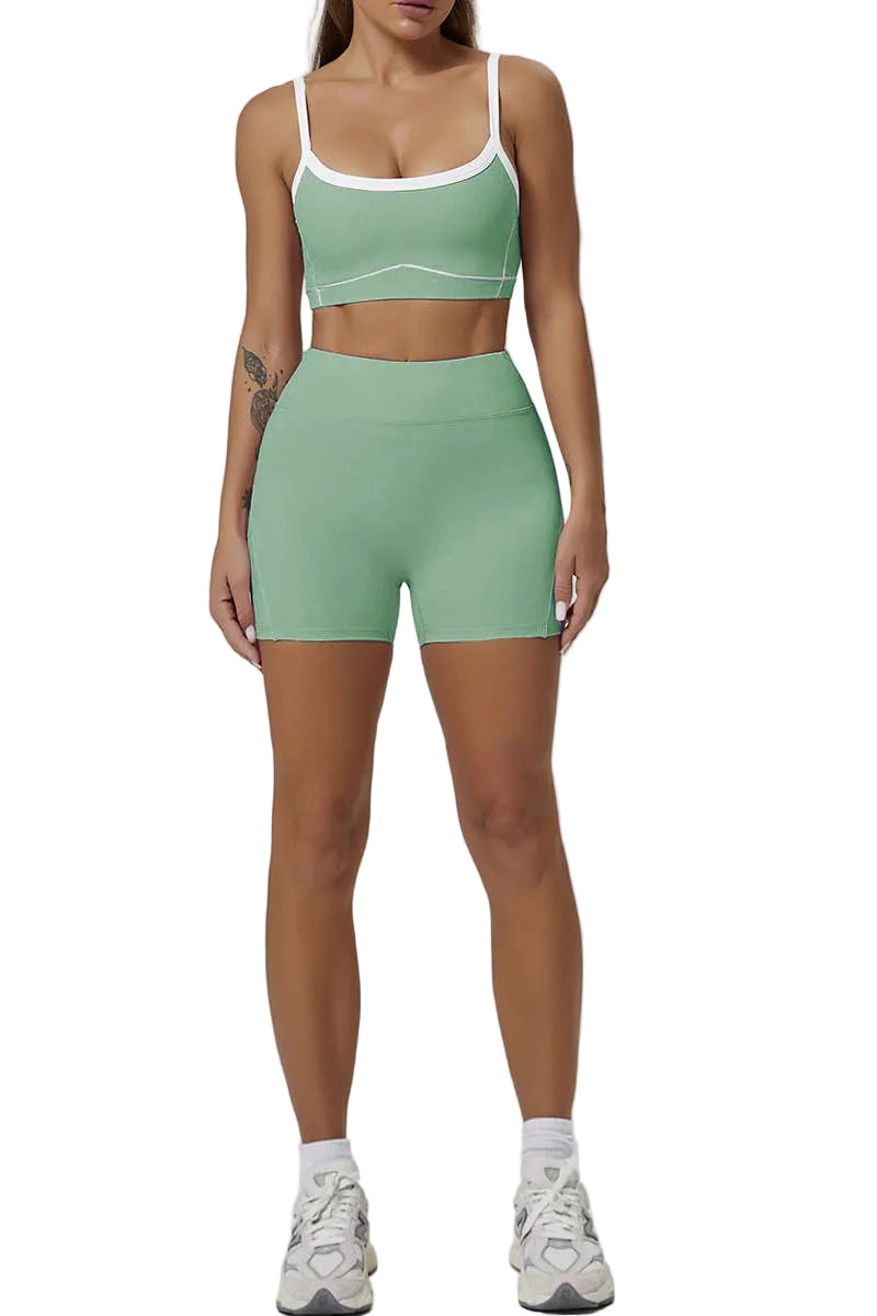 Sports bra with matching shorts set