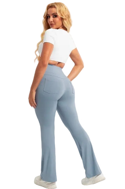 Women's Soft Flare Leggings with Back Pockets